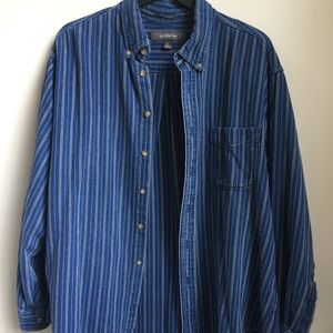 Vintage Demin Button Down with Stripes